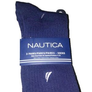 Brand New Nautica Socks 3 Pair Shoe Size 4-10 Men